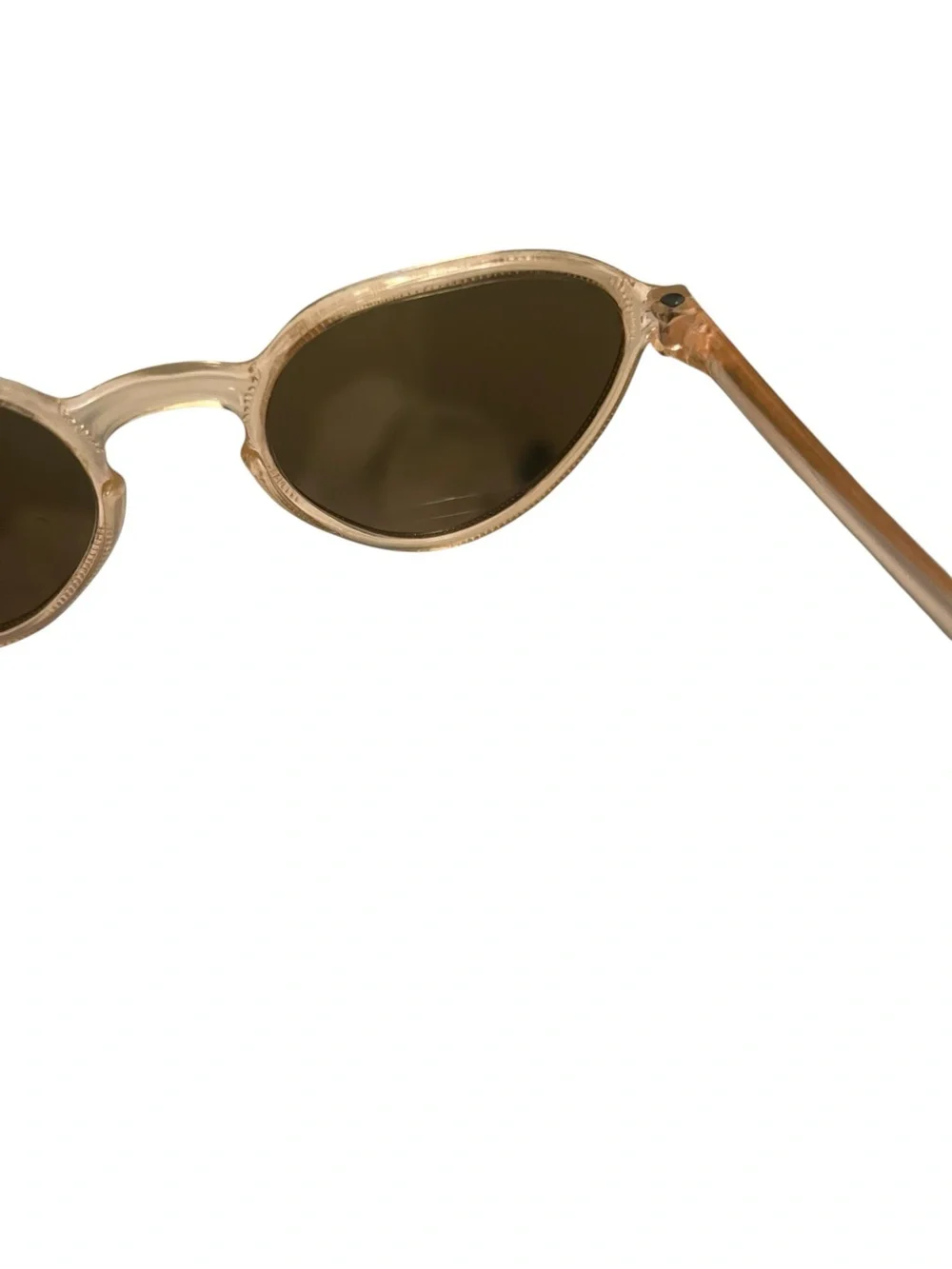 Vintage 1950s 60s Kids Clear Lucite Round Sunglasses Mid Century
